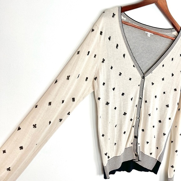 Minnie Rose Deck of Cards Cardigan Sweater Size Medium - Picture 6 of 11